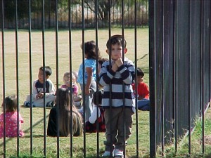 trapped child at school