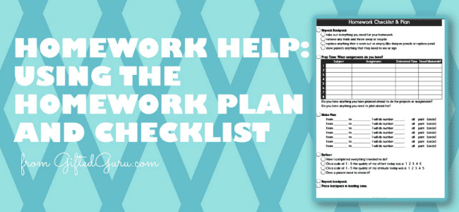 Homework Help: Using the Homework Plan and Checklist