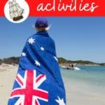 boy with Australia towel around him and title Australia Day Activities