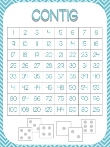 CONTIG Math Game | Freebie | Common Core Aligned