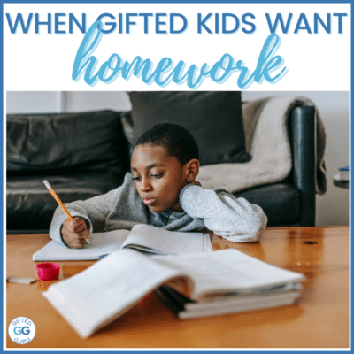 a kid making his homework - When Gifted Kids Want Homework