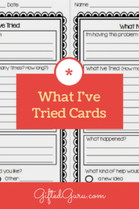 What I Have Tried Cards - Great classroom management strategy from Gifted Guru