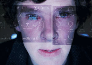 Benedict Cumberbatch as Sherlock Holmes thinking