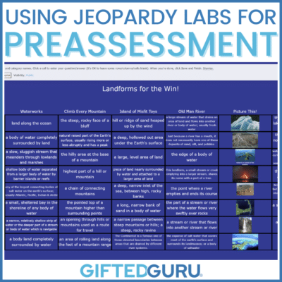 using jeopardy labs for pre-assessment