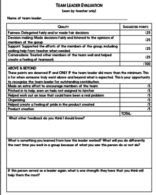 leader feedback form