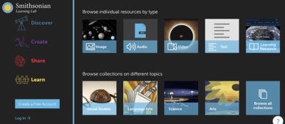 homepage of Smithsonian lab