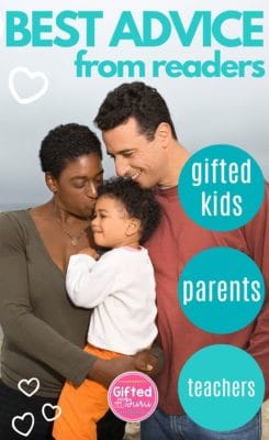 mother, father, and child standing
