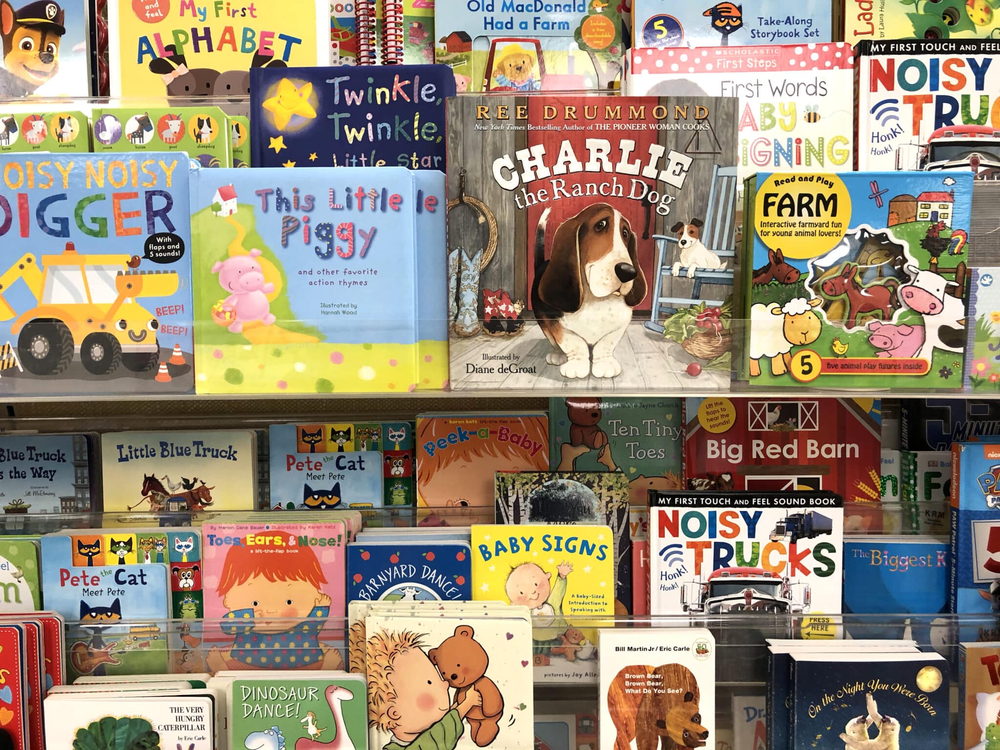 display of books in store