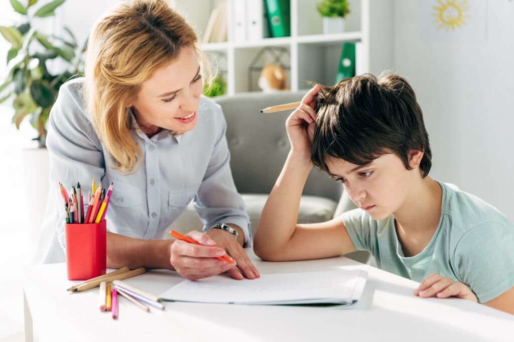 frustrated child with adult 