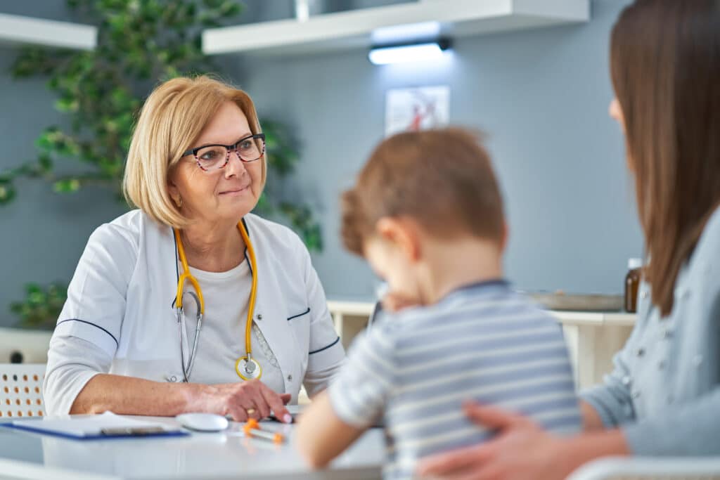 parent and child at doctor's office